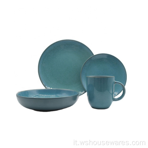 Set di piastre di lusso del ristorante Blue Restaurant Popular Glaze